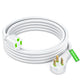 Maximm Flat Plug Extension Cord with Slim Space-Saving Angled Plug Design, Low Profile Extension Cord 14AWG