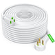 Maximm Flat Plug Extension Cord with Slim Space-Saving Angled Plug Design, Low Profile Extension Cord 14AWG