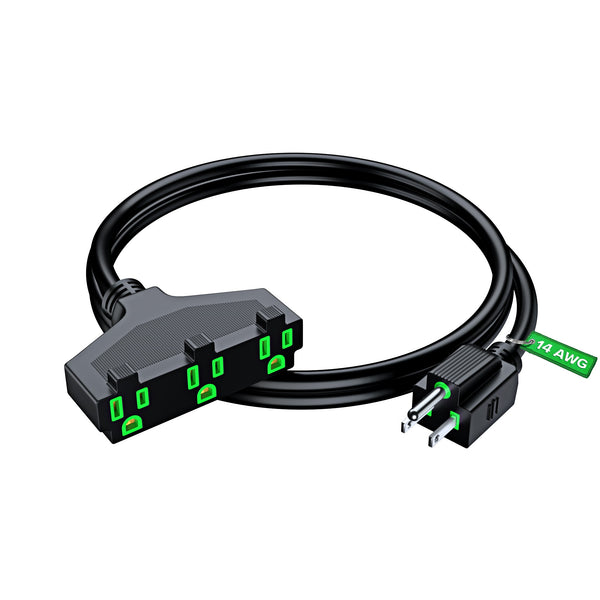 3-Outlet Extension Cord SJTW 14 Gauge