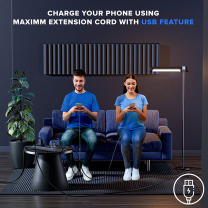 3-Outlet Rotating Flat Extension Cord