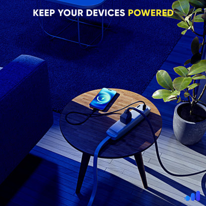 Rotating Flat Extension Cord USB