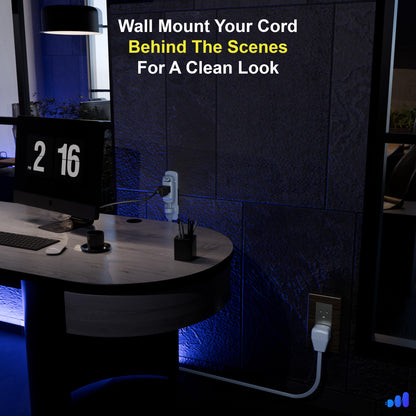 1-Outlet Flat Extension Cord with Wall Mount 14 Gauge