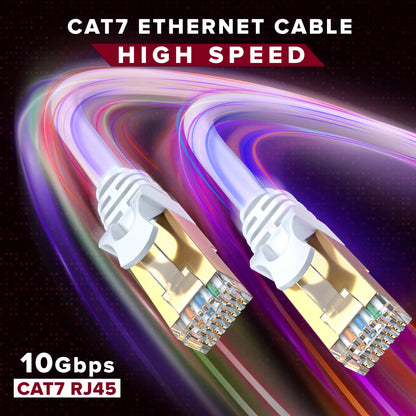 Cat 7 Ethernet Cable High-Speed Cat7 Internet & Network LAN Patch Cables, RJ45 Connectors