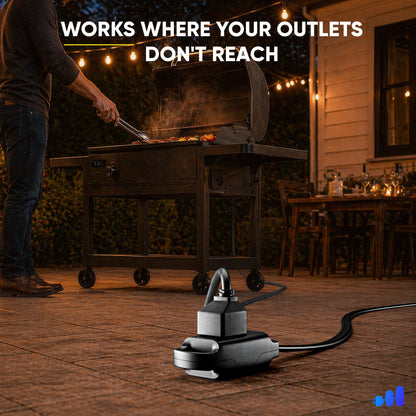 1-Outlet Rotating Flat Extension Cord 14 Gauge