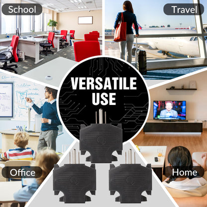 Maximm 3-Outlet Adapter Plug, Splitter Plug Outlet Expands Single Outlet Into 3 Outlets, Portable Wall Outlet Adapter UL Certified