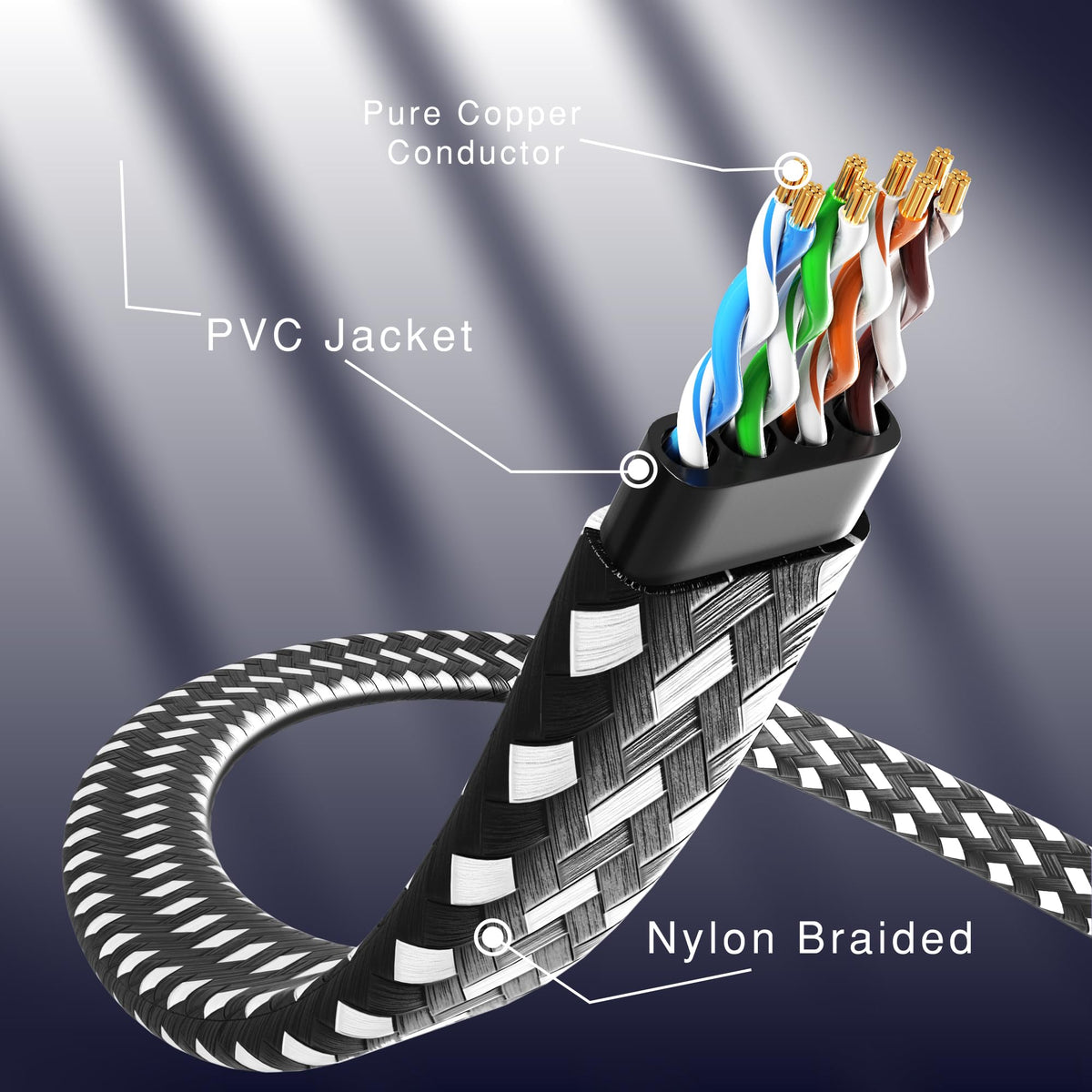 Braided Black / 1 FT, Braided Black / 3 FT, Braided Black / 6 FT, Braided Black / 8 FT, Braided Black / 10 FT, Braided Black / 12 FT, Braided Black / 15 FT, Braided Black / 25 FT
