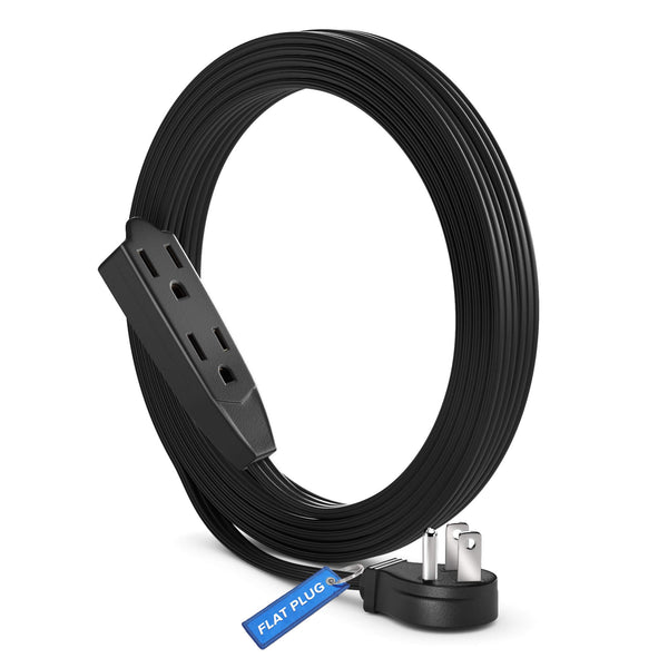 3-Outlet Angled Plug Flat Extension Cord