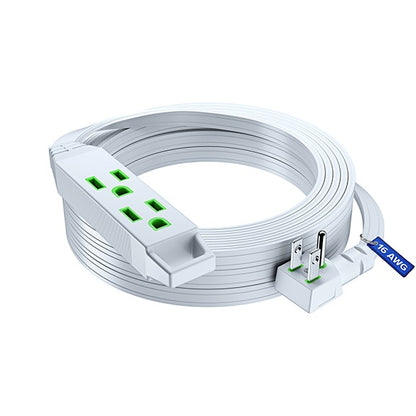 Maximm Extension Cord, 16 Gauge, Flat Plug, Flat Wire, 125V, 13A, 1625W, 3-Prong, ETL Listed