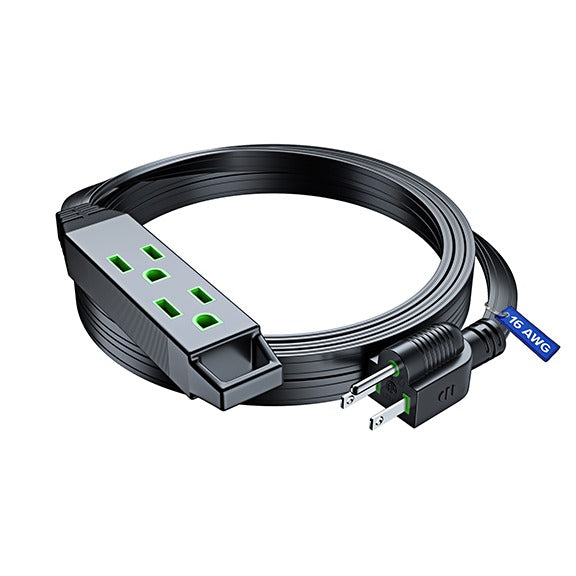 Extension Cord with 3 Outlets, Flat Extension Cord ETL Listed