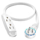 Maximm 360 Degree Rotating Flat Extension Cord Multi 3 Outlet Power Cord Grounded 16 AWG UL Certified (White)