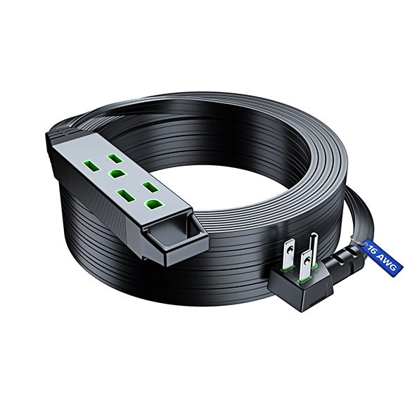 Extension Cord with 3 Outlets, Flat Extension Cord Flat Plug ETL Listed