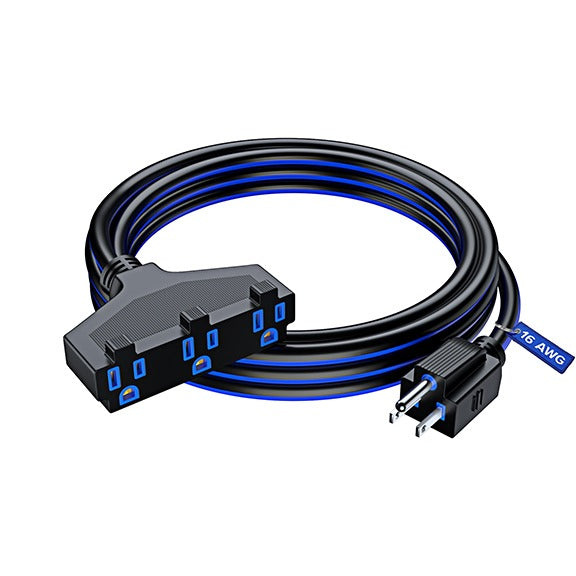 3-Outlet Extension Cord 16 Gauge - Two-tone