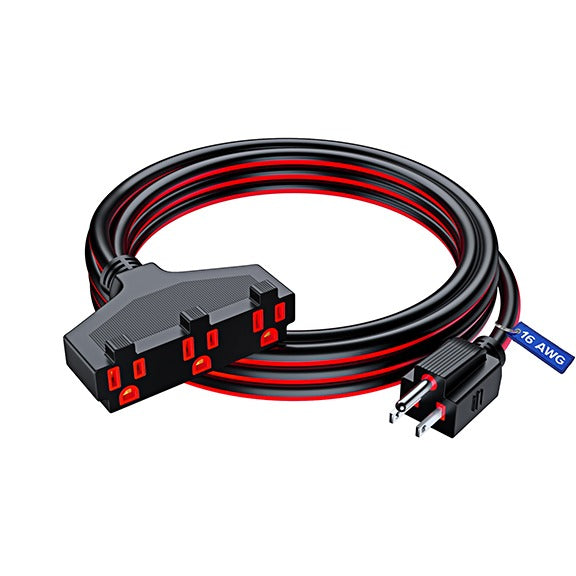 3-Outlet Extension Cord 16 Gauge - Two-tone