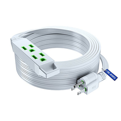 Extension Cord with 3 Outlets, Flat Extension Cord ETL Listed