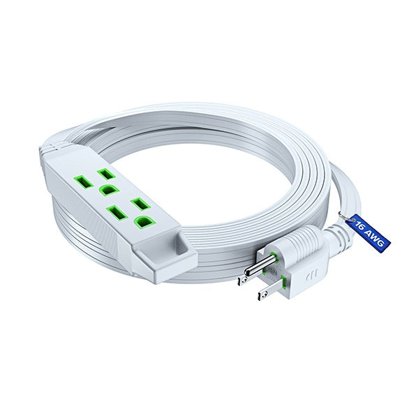 Extension Cord with 3 Outlets, Flat Extension Cord ETL Listed