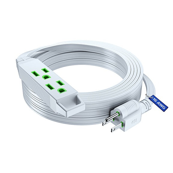 Extension Cord with 3 Outlets, Flat Extension Cord ETL Listed