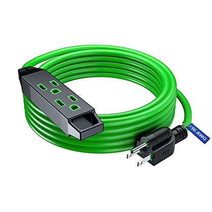 Indoor/Outdoor Extension Cord with Built-In Loop 3-Outlets, 16 Gauge ETL Listed