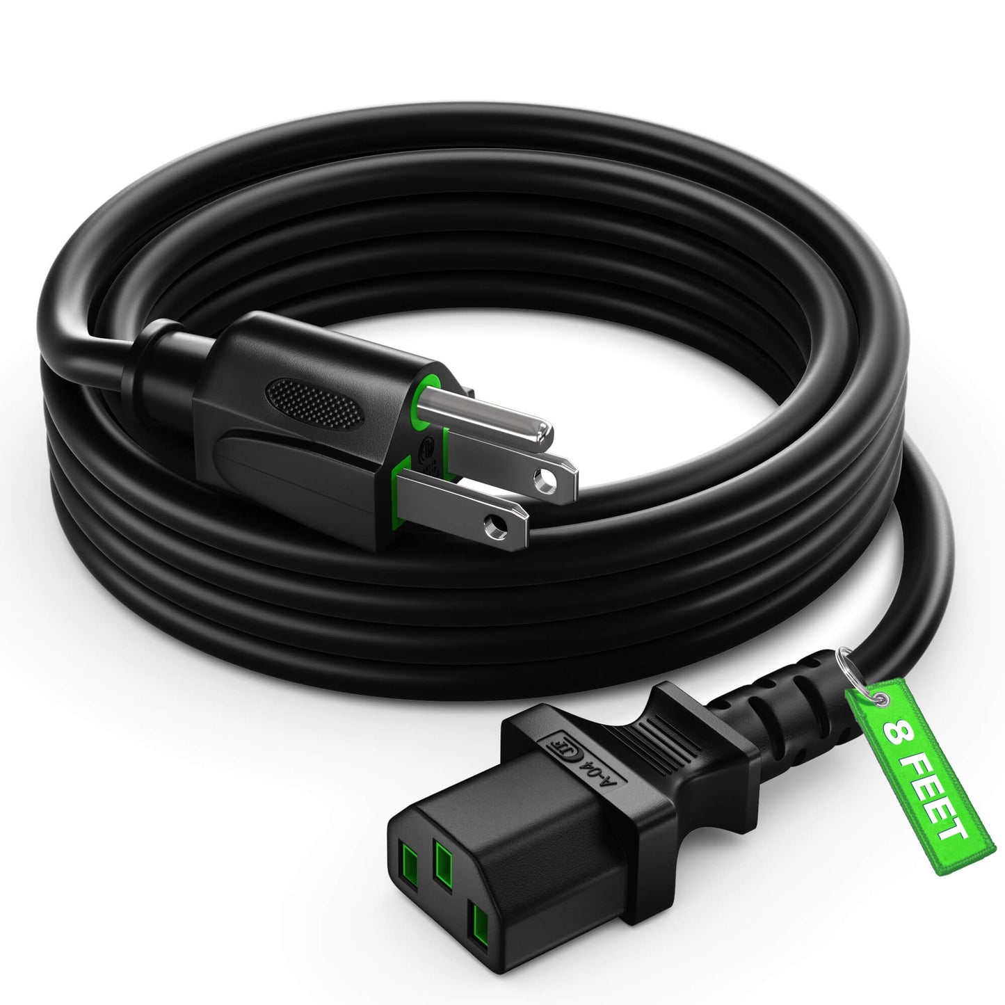 Maximm Universal Computer Monitor Power Cord, C13 Power Cable for Monitor, PC, Desktop, Printer, Scanner, 16 AWG