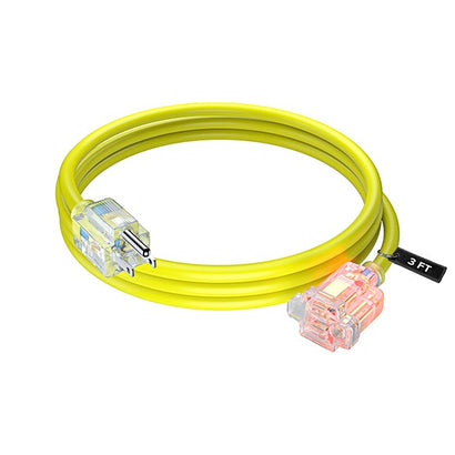 Extension Cord with Lighted Power Indicator Single Outlet 16 Gauge, SJTW, ETL Listed