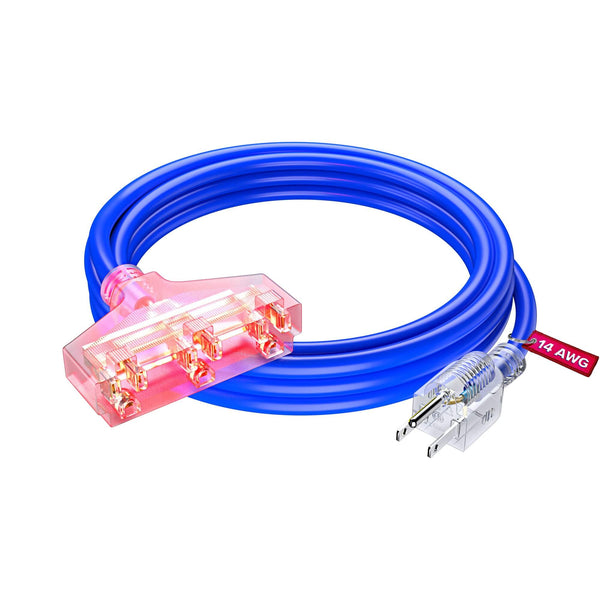3-Outlet Lighted End Extension Cord 14 Gauge