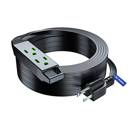 Extension Cord with 3 Outlets, Flat Extension Cord ETL Listed