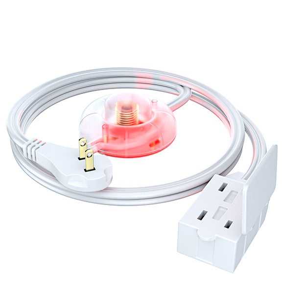 Extension Cord with On/Off Foot Switch and Safety Cover, 3 Outlets