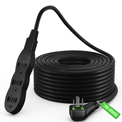 Maximm Extension Cord Extension Cord with Multiple Outlets (3 Outlets), Outlet Extender with Indoor/Outdoor SJTW Wire, Multi Plug Outlet 125V, 3 Prong Extension Cord, ETL Listed, Black