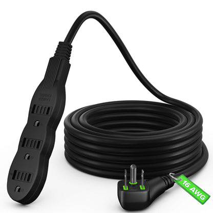 Maximm Extension Cord Extension Cord with Multiple Outlets (3 Outlets), Outlet Extender with Indoor/Outdoor SJTW Wire, Multi Plug Outlet 125V, 3 Prong Extension Cord, ETL Listed, Black