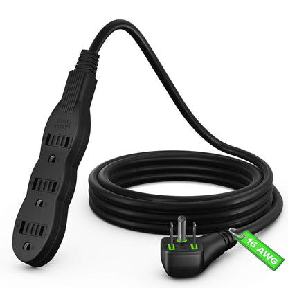 Maximm Extension Cord Extension Cord with Multiple Outlets (3 Outlets), Outlet Extender with Indoor/Outdoor SJTW Wire, Multi Plug Outlet 125V, 3 Prong Extension Cord, ETL Listed, Black