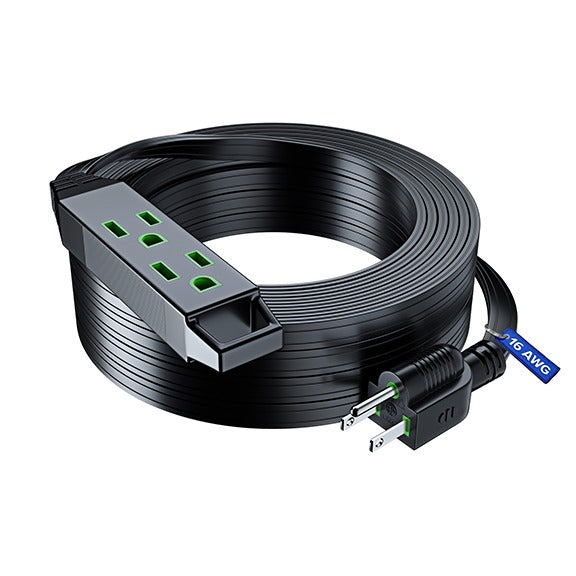 Extension Cord with 3 Outlets, Flat Extension Cord ETL Listed