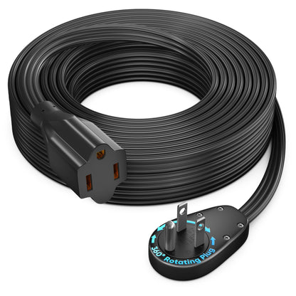 1-Outlet Rotating Flat Extension Cord 14 Gauge