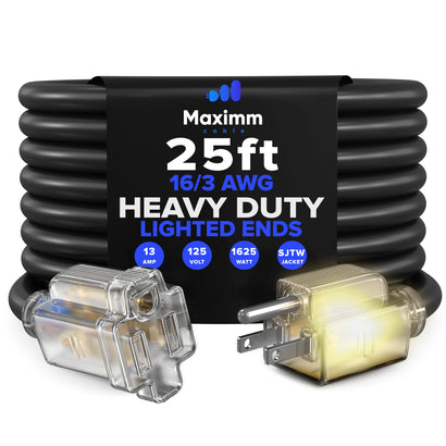 Lighted Single Outlet Extension Cord 16AWG