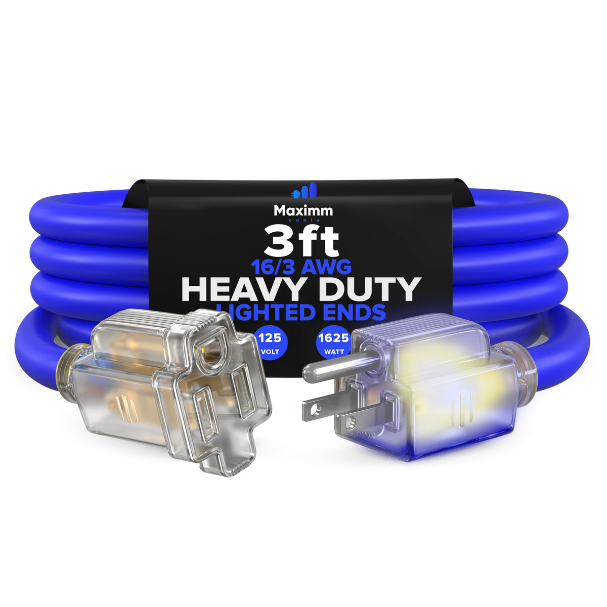 1-Outlet Lighted Extension Cord 16 Gauge