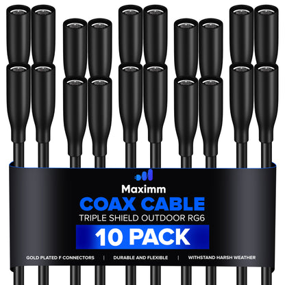 Coaxial Cable Outdoor 10 Pack