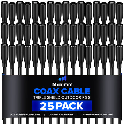 Coaxial Cable Outdoor 25 Pack