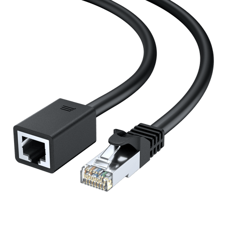 Maximm Cat6 Ethernet Extension Cable Male-to-Female Connector, Internet LAN Cable - Black