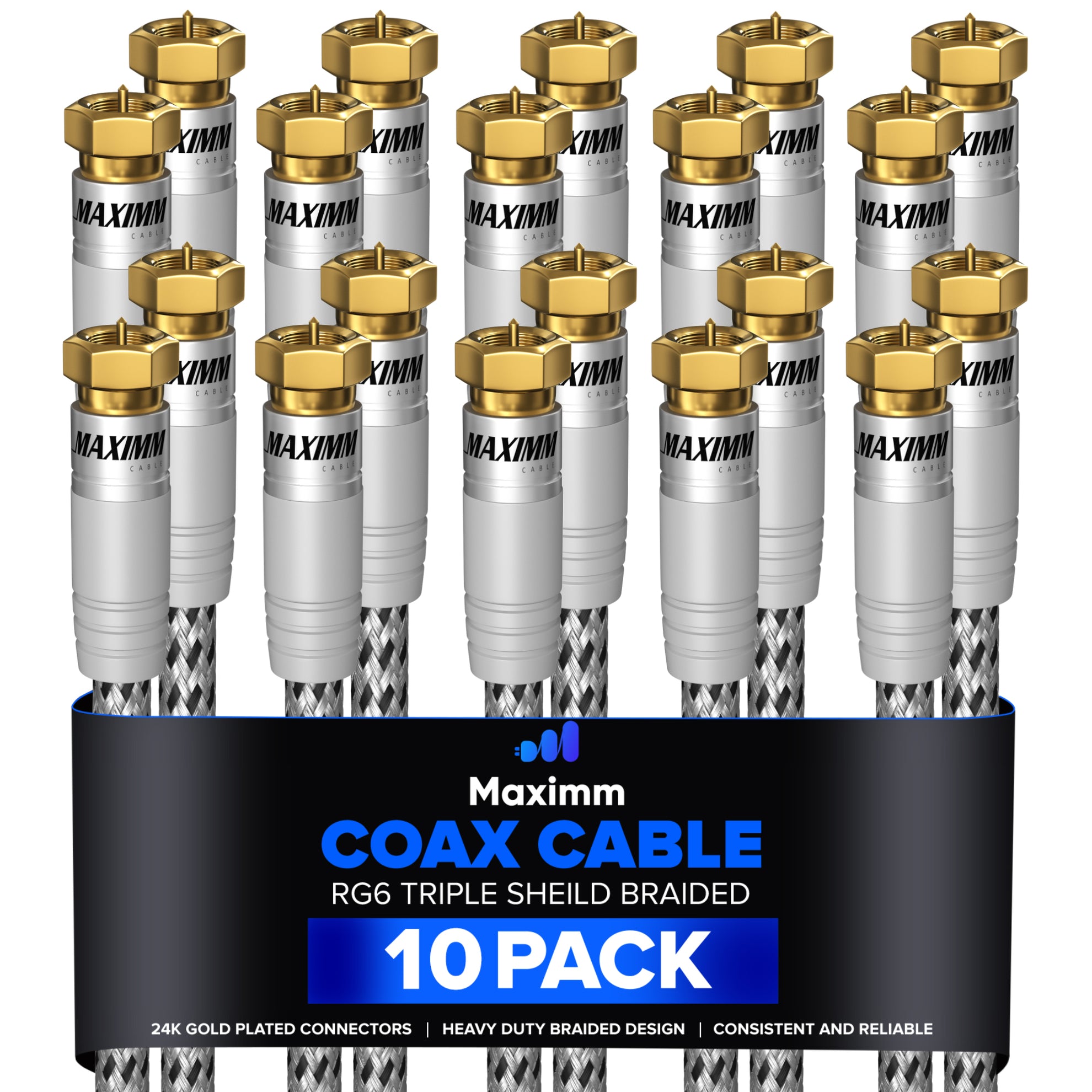 Coaxial Cable Braided 10 Pack