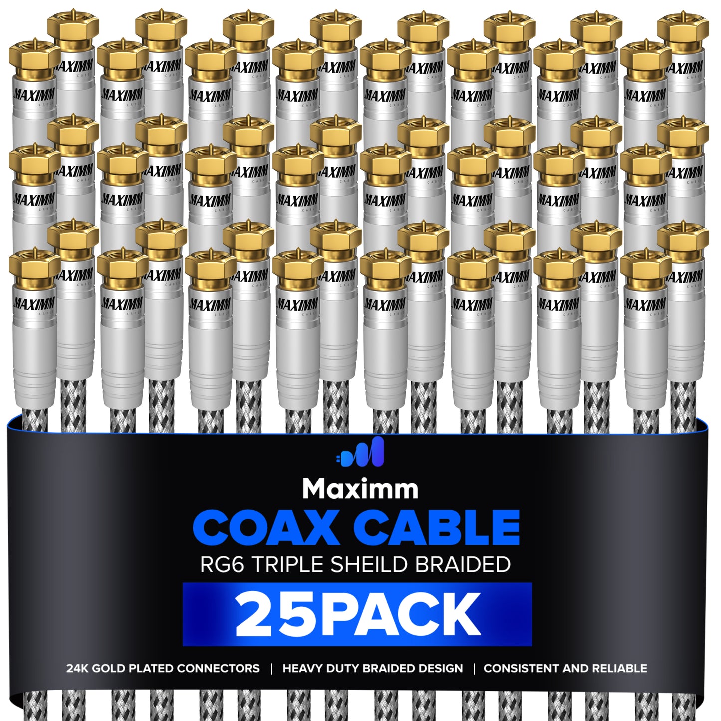 Coaxial Cable Braided 25 Pack