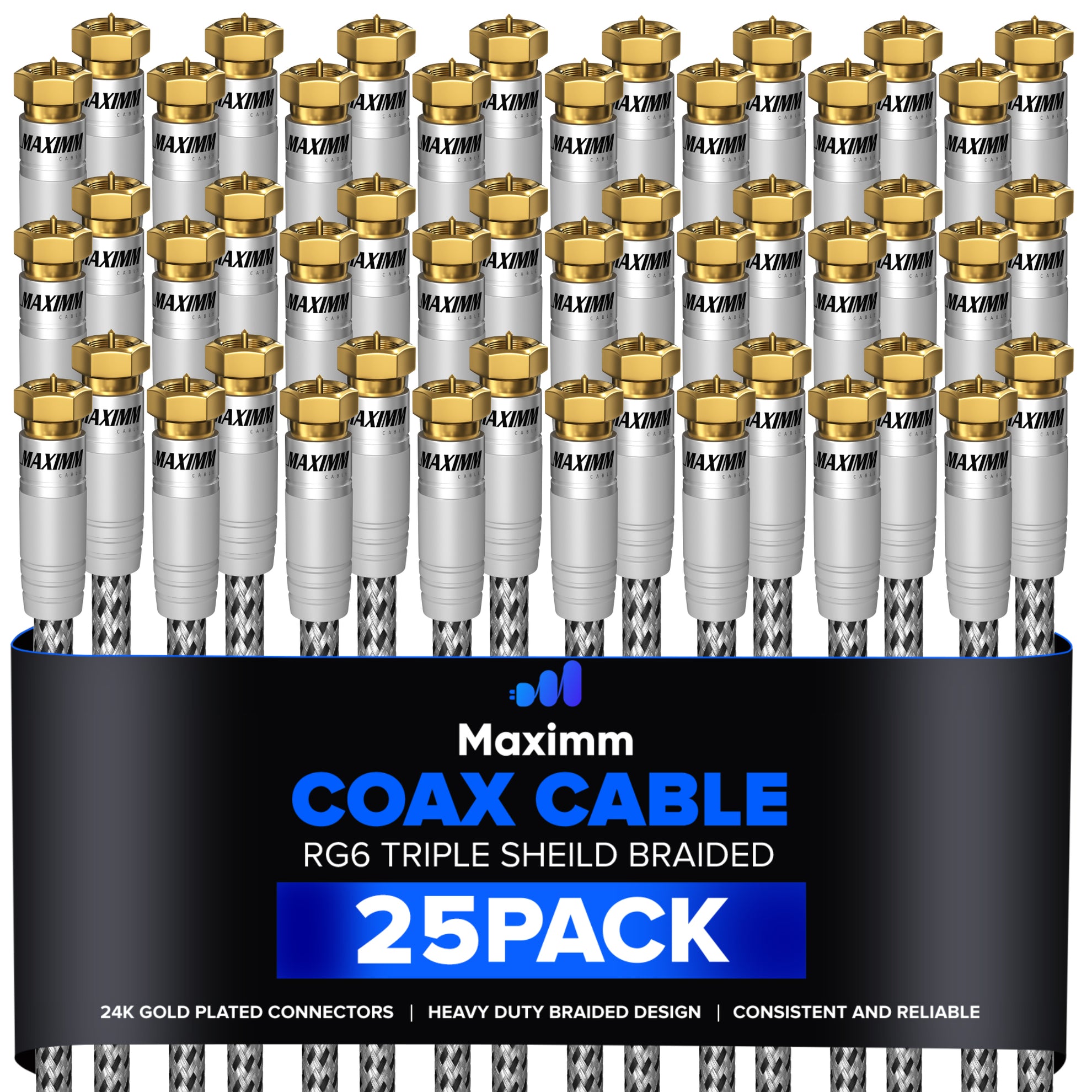 Coaxial Cable Braided 25 Pack