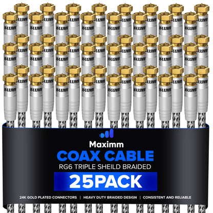 Coaxial Cable Braided 25 Pack