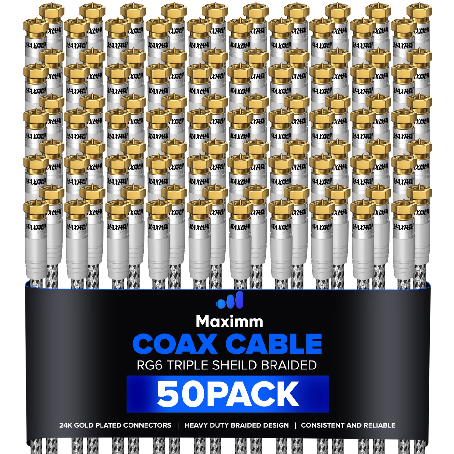 Coaxial Cable Braided 50 Pack