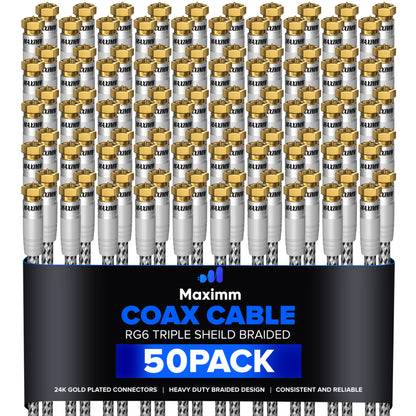 Coaxial Cable Braided 50 Pack