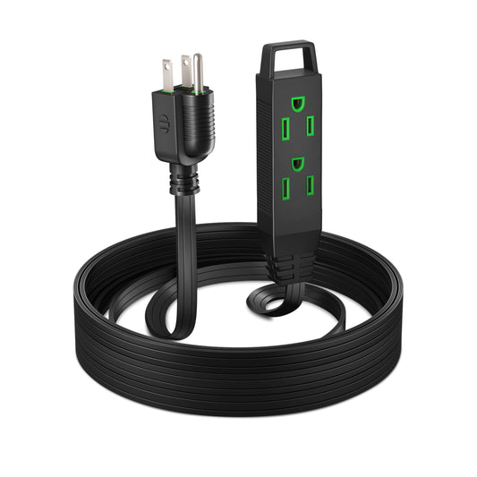 Extension Cord with 3 Outlets, Flat Extension Cord ETL Listed