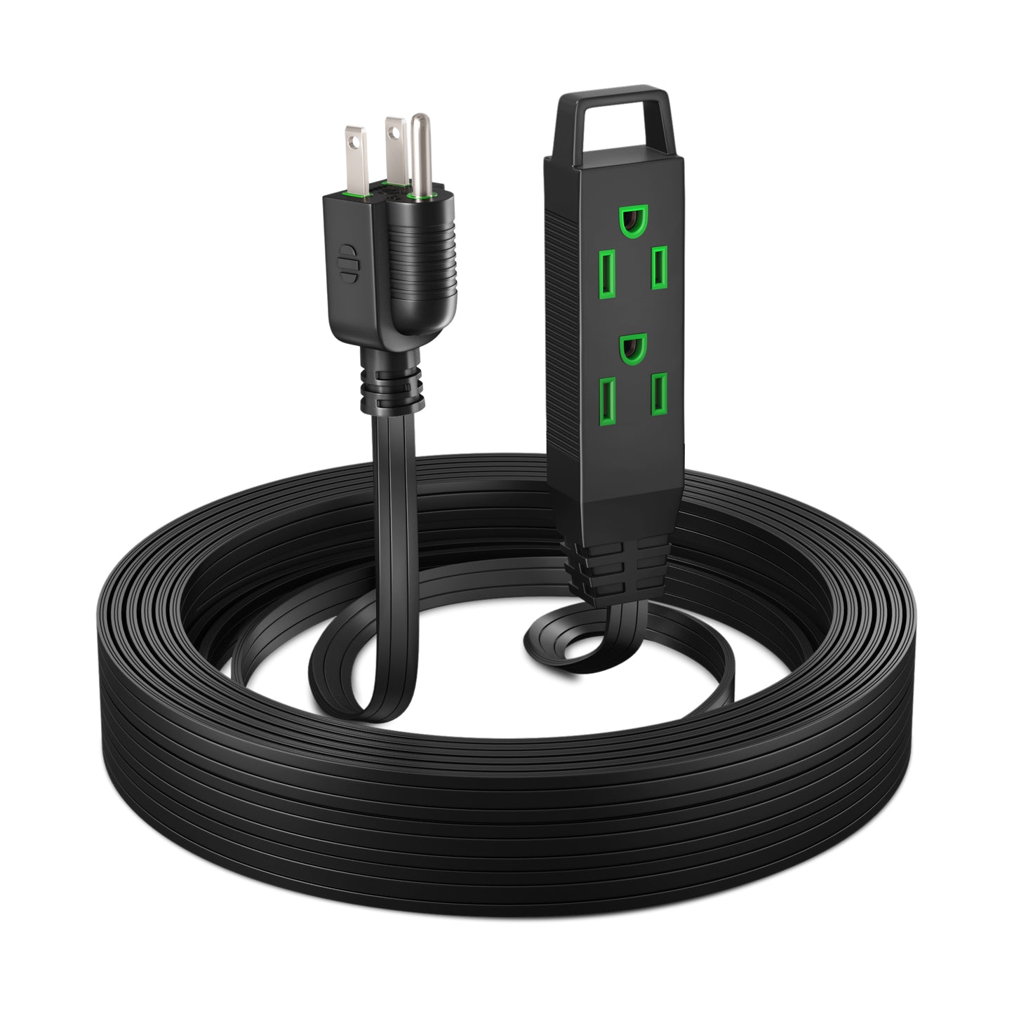 Extension Cord with 3 Outlets, Flat Extension Cord ETL Listed