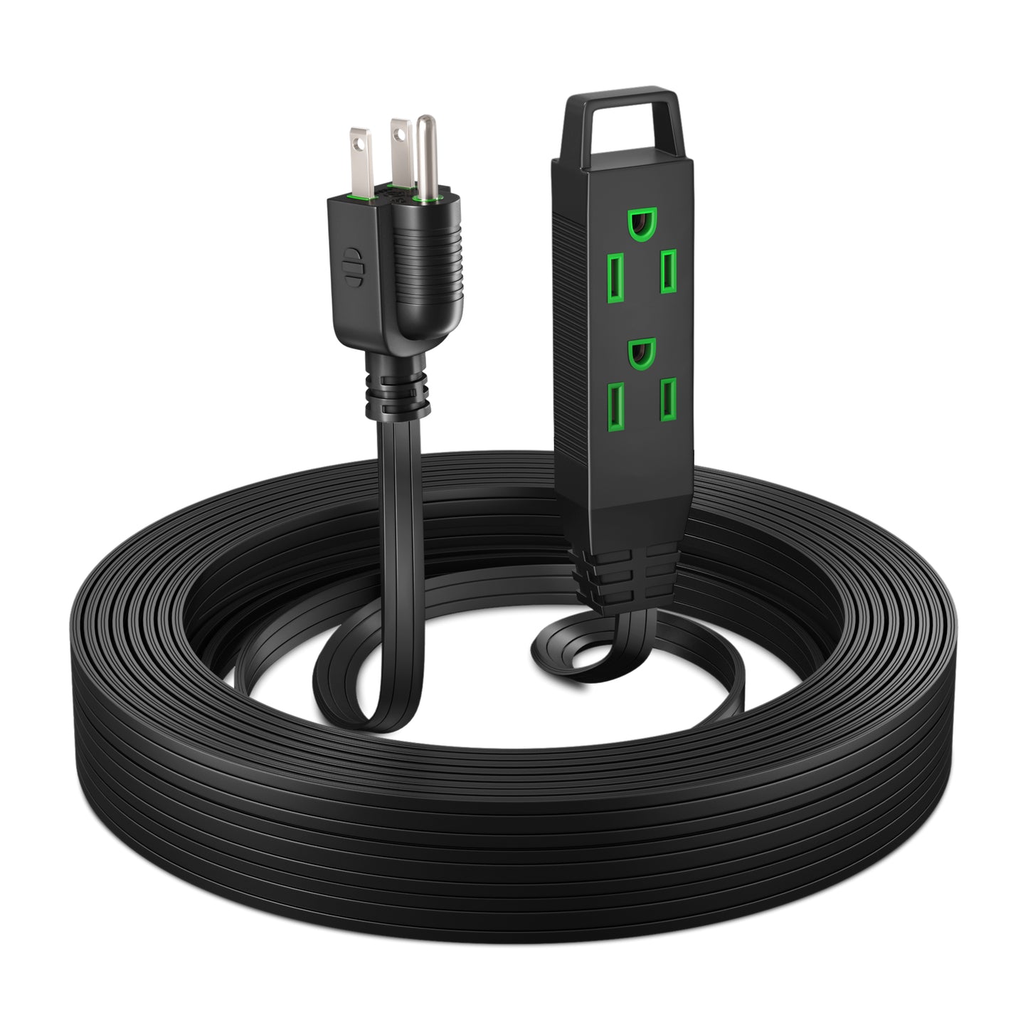 Extension Cord with 3 Outlets, Flat Extension Cord ETL Listed