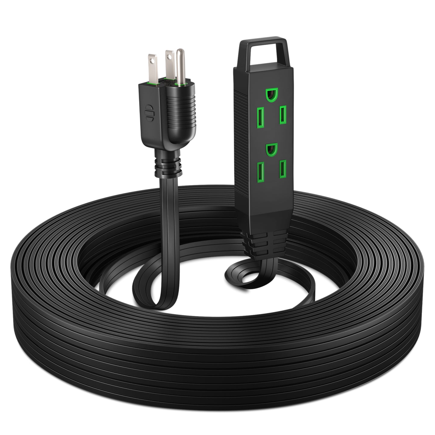 Extension Cord with 3 Outlets, Flat Extension Cord ETL Listed