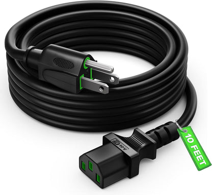 Maximm Universal Computer Monitor Power Cord, C13 Power Cable for Monitor, PC, Desktop, Printer, Scanner, 16 AWG