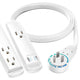3-Outlet Rotating Flat Extension Cord with USB Ports 16 AWG
