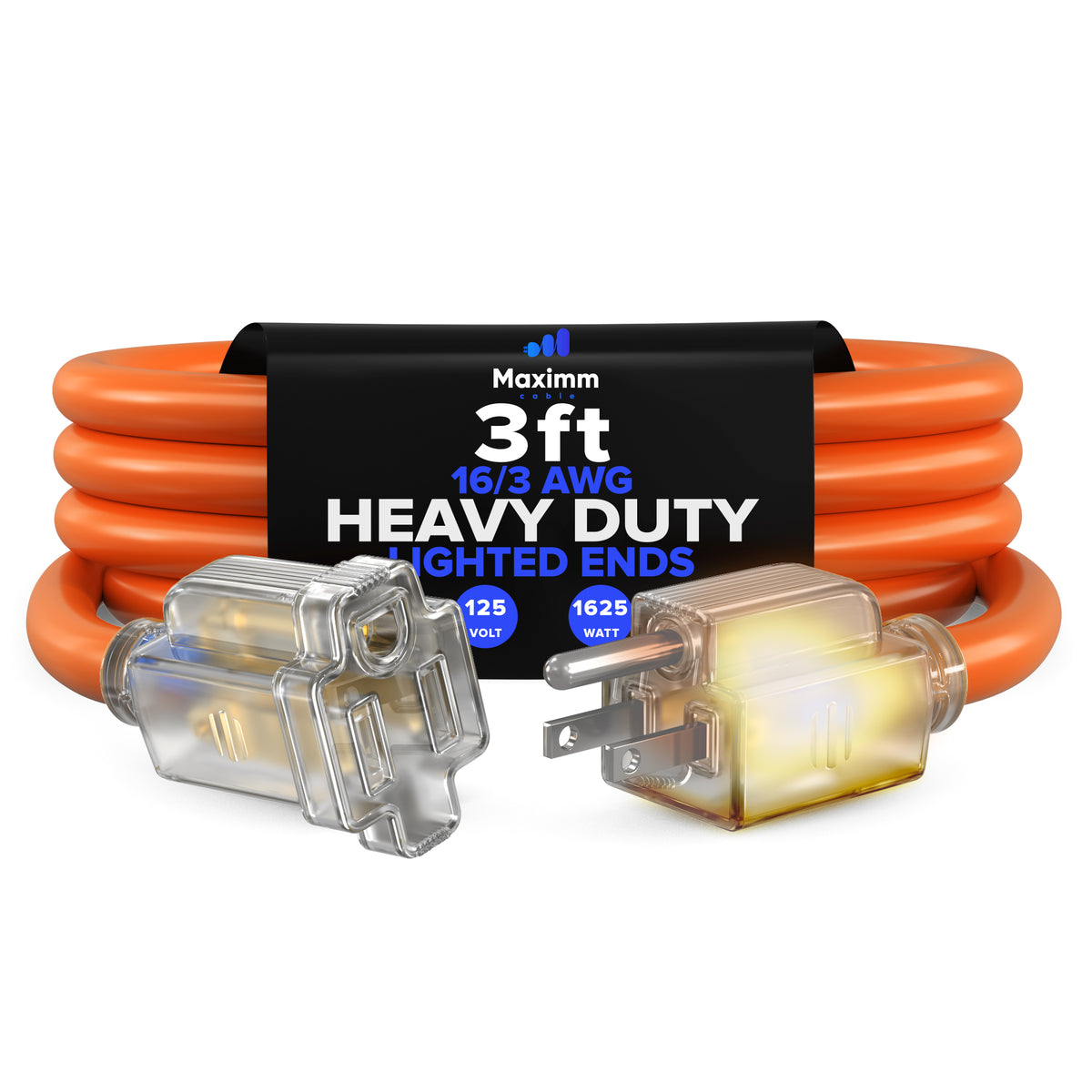 1-Outlet Lighted Extension Cord 16 Gauge