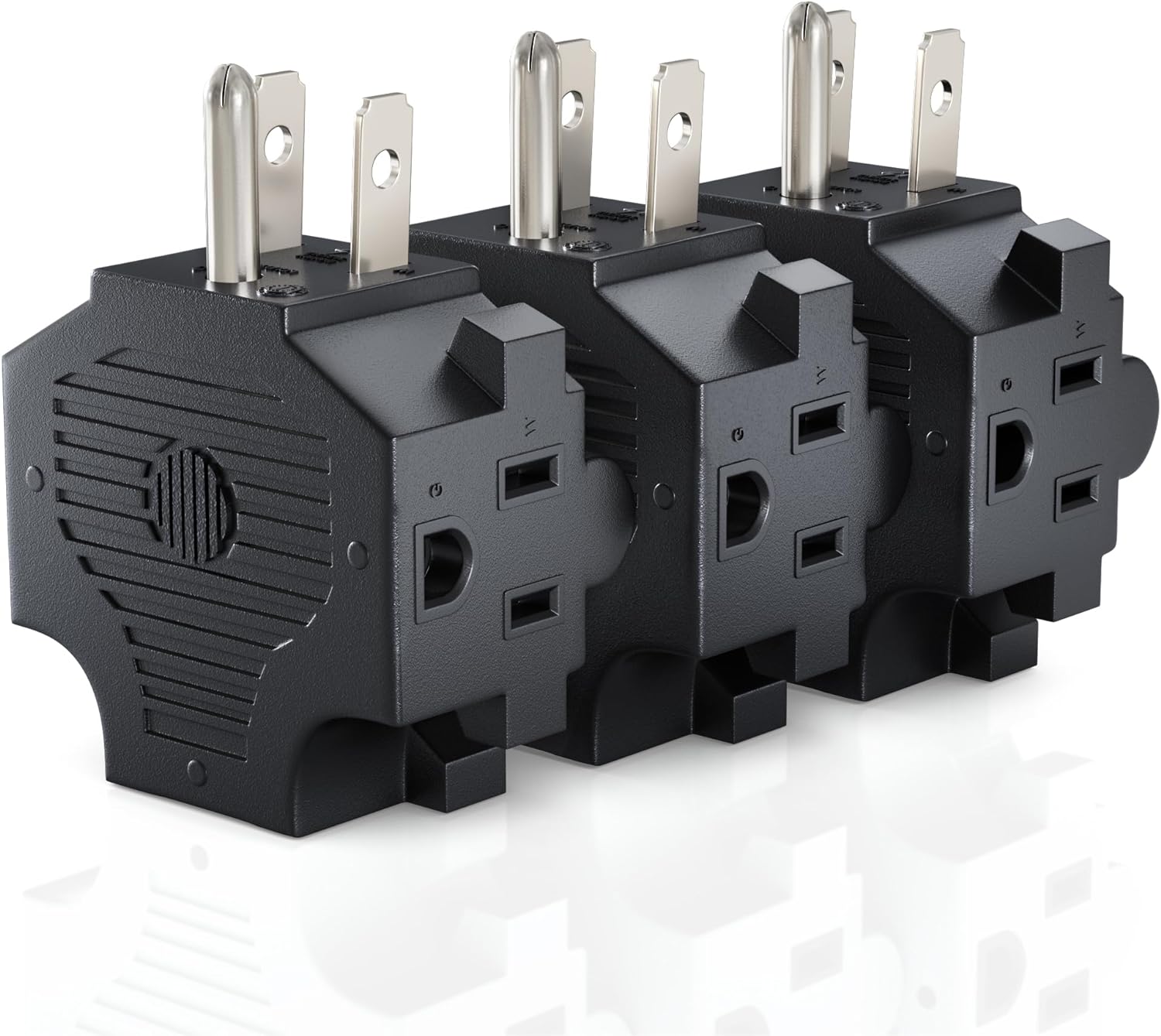 Maximm 3-Outlet Adapter Plug, Splitter Plug Outlet Expands Single Outlet Into 3 Outlets, Portable Wall Outlet Adapter UL Certified